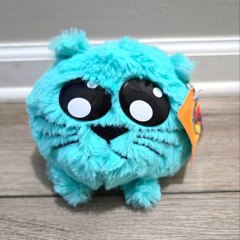 CAT Plush Stuffed Animal 2018 IDEAL TOYS DIRECT Soft Round Green 5”
